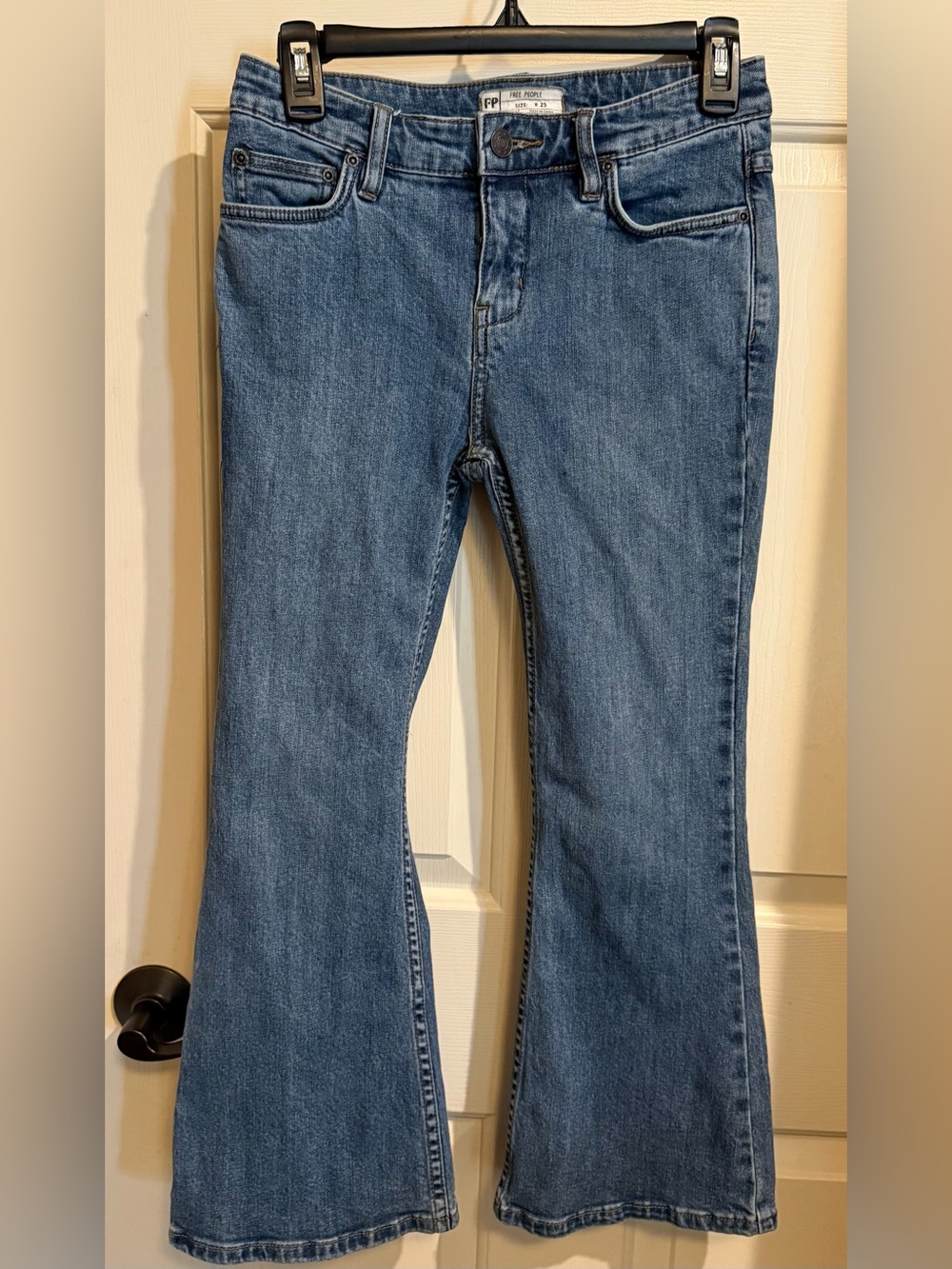 Free People Mid Wash Flare Jeans - Blue